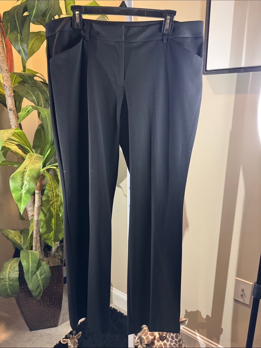 Black Women's Dress Pants - Classic Straight Leg Stretch, Editor’s size 14 R